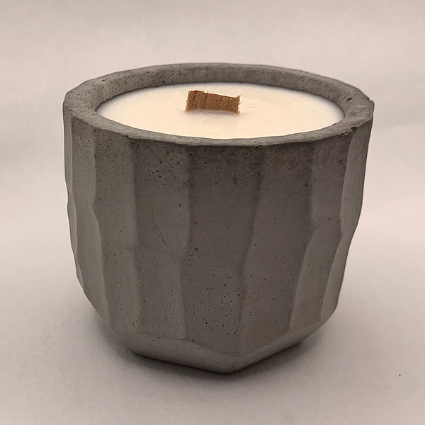 Concrete Soy Candle with Wood Wick